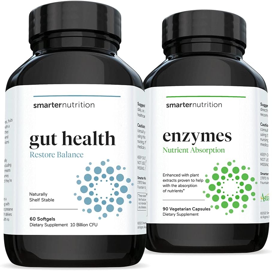Smart Gut Health Probiotics - Superior Digestive & Immune Support + Smarter Natural Enzyms - Daily Digestive Aids with 16 Different Natural Enzyms - 更聪明的营养酶 - 16种不同的天然酶的每日消化酶