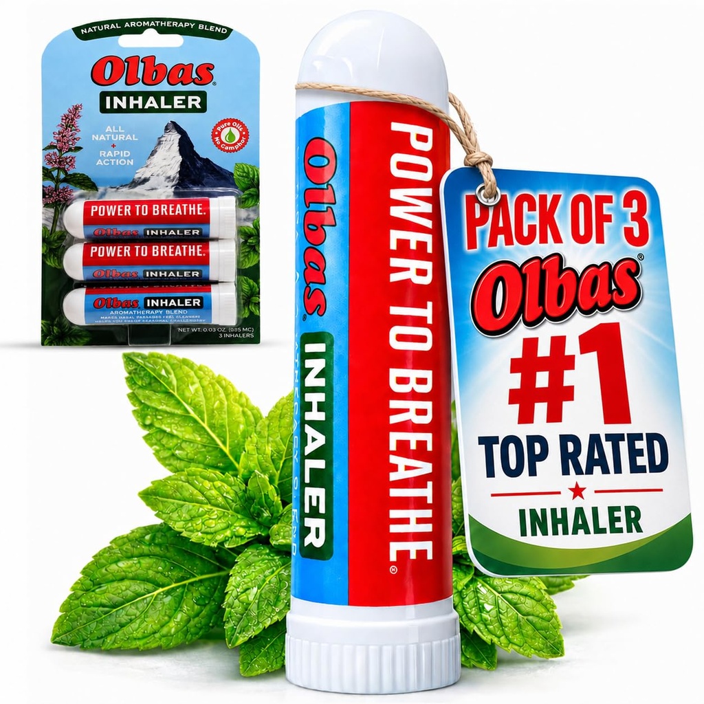 Olbas 鼻腔救济 Inhaler Aromathery/芳香性 Inhaler, 0.01 Oz, 3-Pack