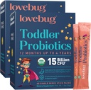 LOVBUG 儿童 配有预生纤维的亲生粉 -- -- 托德勒豁免支助和便秘救济 -- -- USDA 儿童GUT和消化保健的有机亲生药(年龄1-4岁) -- -- 60包(未尝有)