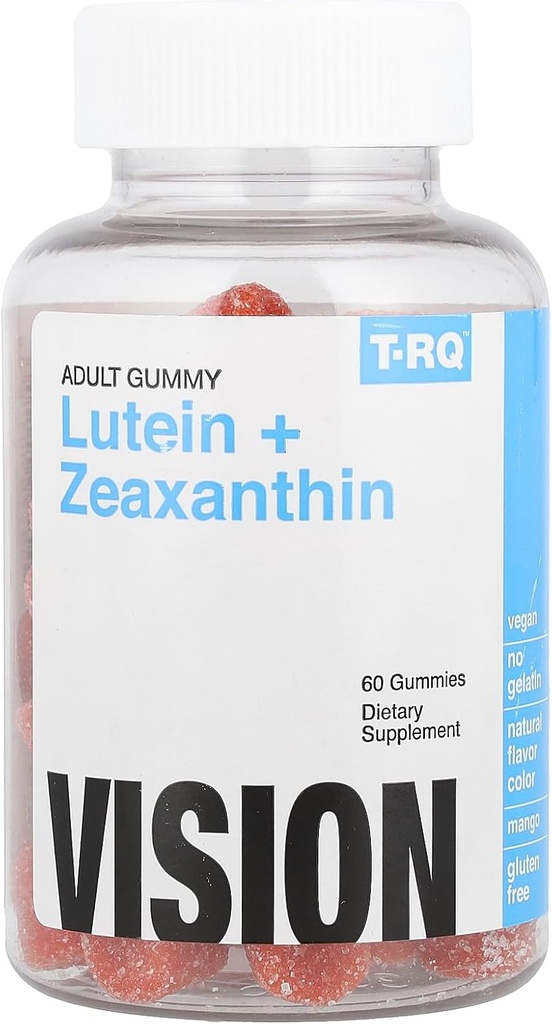 TRQ Lutein + Zeaxanthin Gummy(日记补编),自然芒果,雷迪什,60个伯爵