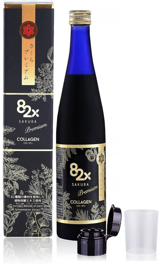 82X Collagen Premium - 海洋Collagen 饮料 - 日本皮毛钉的Collagen Peptides液体饮料,配有82个发酵厂、维生素、矿物和补充品