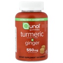 Qunol Turmeric 和 Ginger Gummys, Gummy 配有 500 mg Turmeric + 50 mg Ginger, 联合支持补充 超高吸收 Tummeric 和 Ginger, Vegan, Gluten Free, 1个月供应 60 ct Gummeries