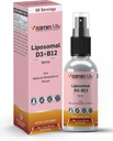 液体维生素D3 + 维生素B12 喷雾 + 2-月 供应 → 1 fl oz → 非 GMO + Sugar Free → Travel friendly + rivolution – immune 支持,骨质健康,支持能量,大脑功能