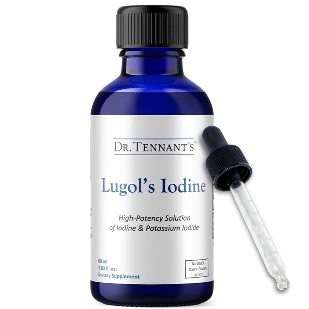Tennant博士的液体碘滴水 2 Fl Oz | Lugol 用碘化钾溶液 | 帮助甲状腺功能,激素平衡和免疫健康