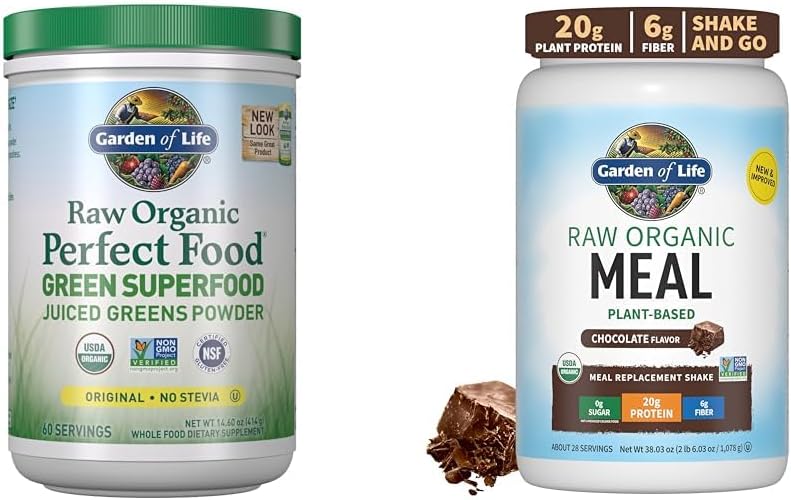 生活花园 超级绿地 粉末 平滑与混合 Probiotics & Digisive Enzymes & Raw 有机食用替代摇摆 - 巧克力植物 维根蛋白粉