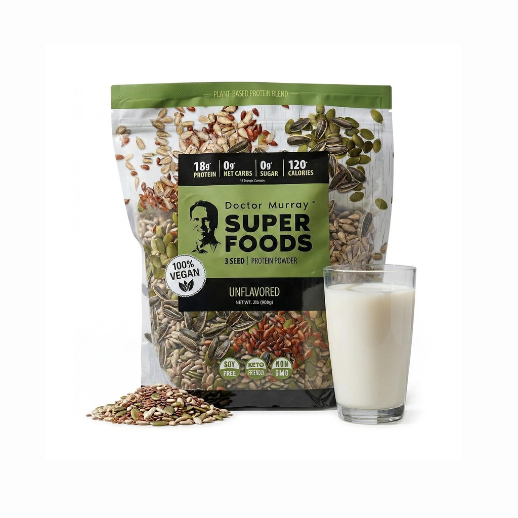 默里医生的超级食品 3种子蛋白粉 南瓜 + Flax + 葵花 不受欢迎 2磅(908克)
