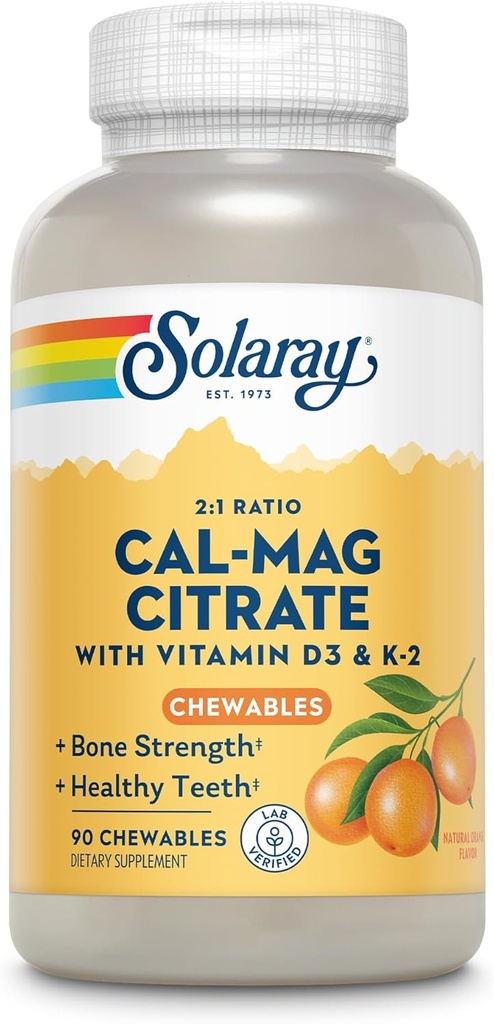 Solaray Cal-Mag 计算 + D-3 & K-2 橙汁