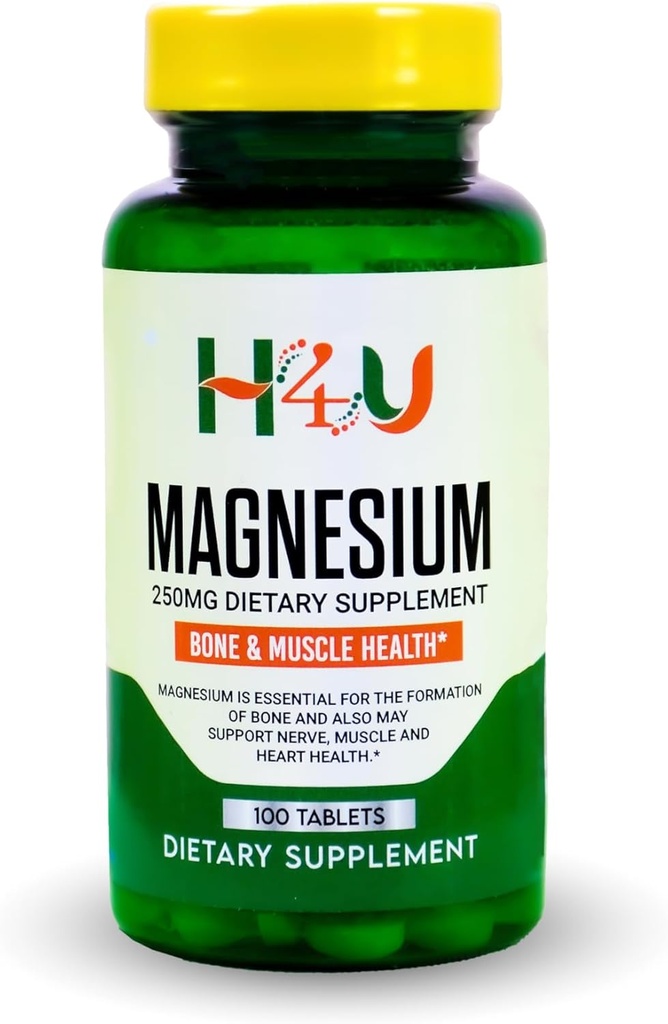 H4U - 4 TOP CARE 镁骨和肌肉健康补充药片,250毫克,100枚