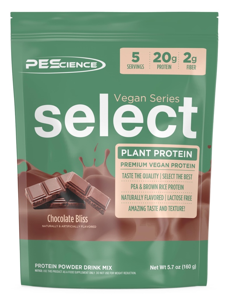 PE科学选择 Vegan蛋白粉,植物基蛋白粉,神奇味,平滑纹理,Pea和Brown Rice Blend,乳品自由,乳糖自由,Gluten Free - 巧克力精液,5种服务