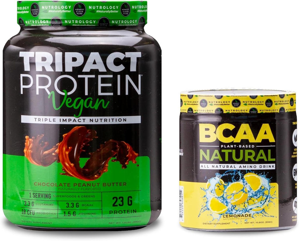 营养学 TRIPACT 维冈蛋白粉,用于维冈蛋白摇晃,巧克力花生酱(20种) BCAA自然,植物基的BCAA粉,柠檬汁火焰(30种)