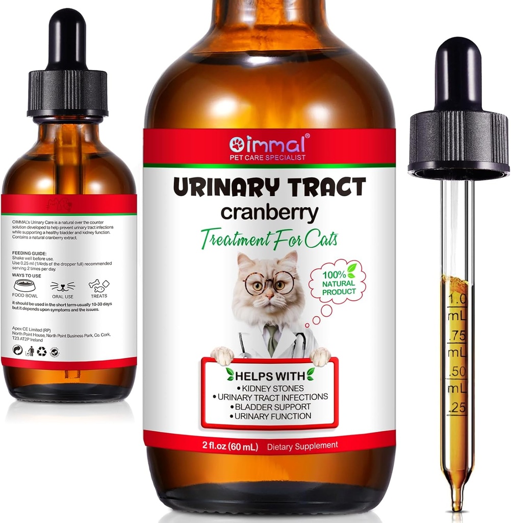 (原始内容存档于2018-03-04) (中文(简体) ). Urinary Tract for Cat, Natural Cat Urinary Trract Drops - 支持Bladder, Kedney Stone & Dog UTI Relief, Cranberry Kedney Bladder Drops, 猫的草药补充,鸡肉Flavor - 60毫升/2.02oz