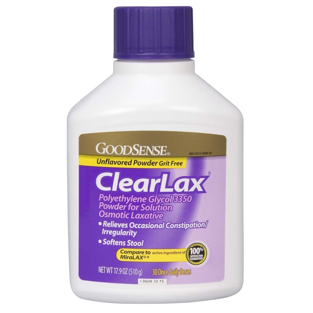 GoodSense ClearLax,聚乙烯Glycol 3350 溶液粉,Osmotic Laxative, 17.9 Ounce