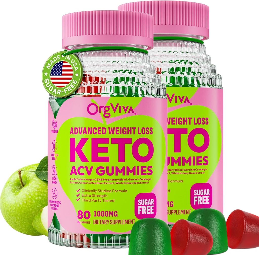 Keto Acv Gummys for Advanced Wight Loss, Apple Cider Vinegar 配有 B12 – Gluten-Free, Vegan, Boost代谢与能源, 支持消化健康