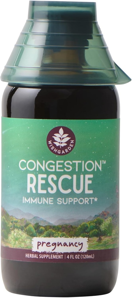 WishGarden Herbs 对妊娠的摄入性救治免疫支持-Soothes sore喉咙、上呼吸道收缩和鼻塞,支持健康发烧反应,怀孕和产后安全,4oz
