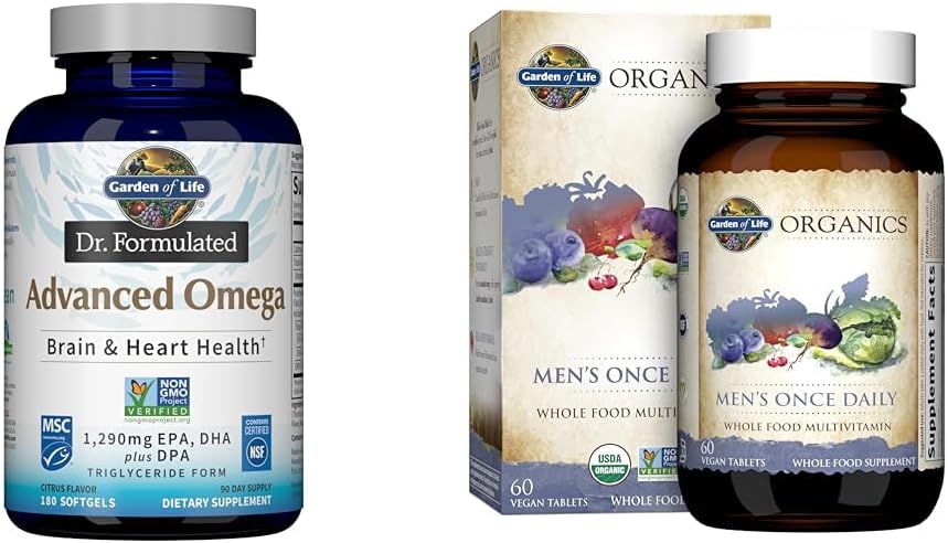 生活花园Omega-3 鱼油 1,290mg + 男子有机多维特敏,60块