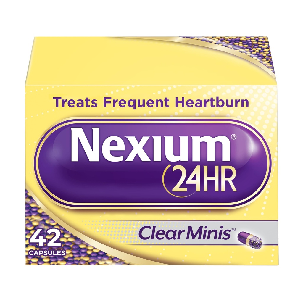 Nexium 24HR ClearMinis 酸性减压器心脏灼伤救援延迟释放 万天万天和全夜防护罩 心脏灼伤,心脏灼伤医学 配有Someprazole Magnesium - 42 Counter
