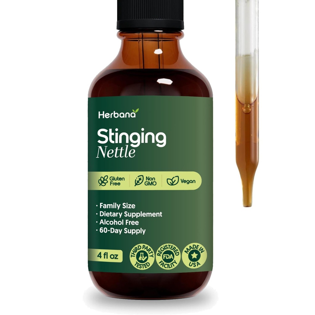 Stinging Nettle Leaf and Root 4 fl oz 液体提取器 - 天然尿液和肾脏对人和女人的支持 - Ortica Dioica - 高潜力草药补充剂 - 90天供应