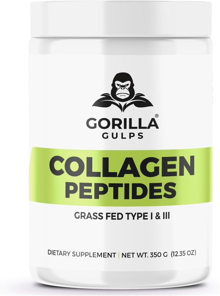 Gorilla Gulps – 水解冷凝胶 – 草药 一和三类 – 全部天然,非GMO,Hormone自由,Gluten自由,乳糖自由 – 在美国制造 → 第3党测试
