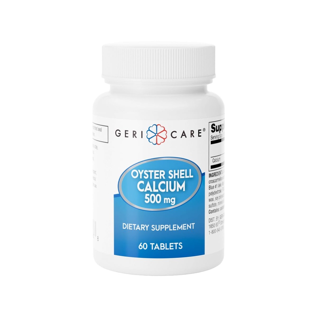 Gericare Oyster Shell Calcium 500 mg, Bone Health, 营养补充, 60 Counter (Pack of 1) 互联网档案馆的存檔,存档日期2013-12-21.