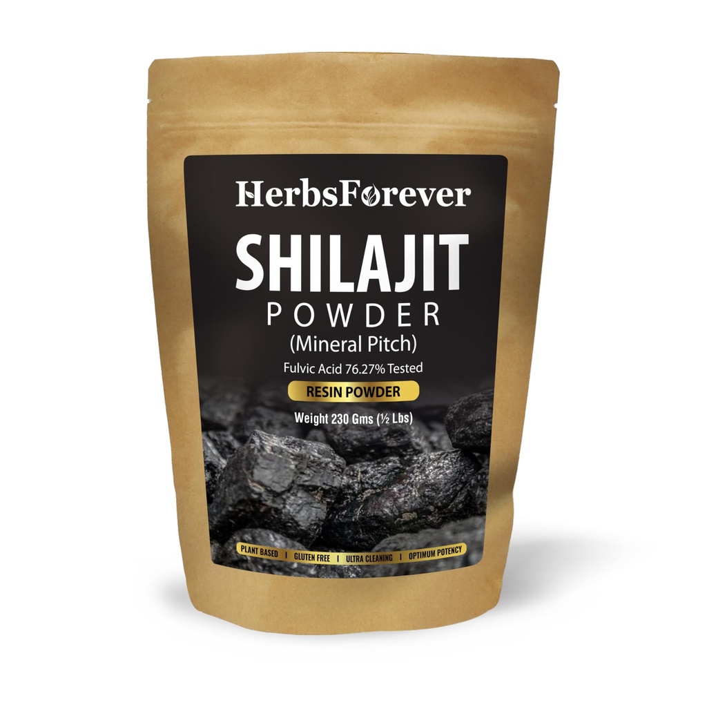 Herbsforever Shilajit 粉末矿物 Pitch 抗氧化剂 General Wellness 集成 6:1 8.11 oz 230 GMS