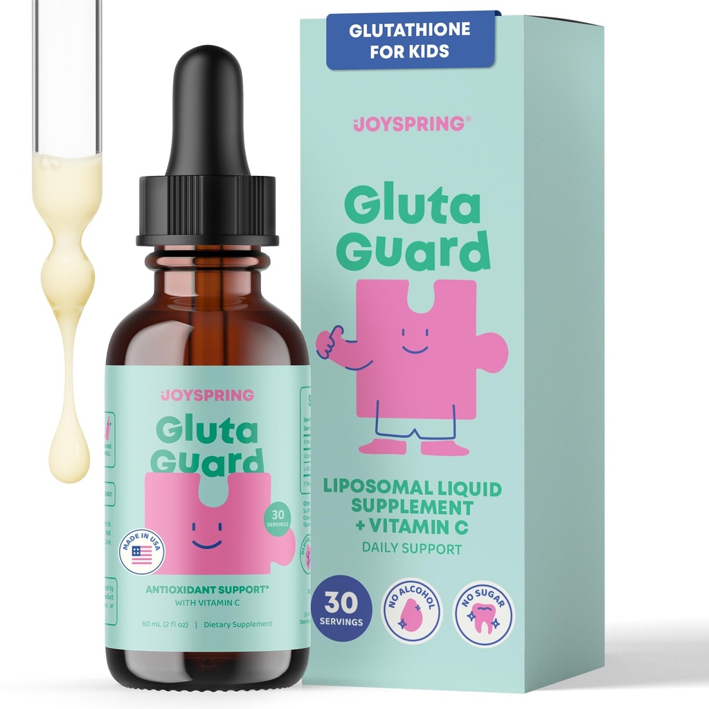 JoySpring Liposomal Glutathione 儿童辅助药 支持演讲和眼睛接触 50 MG 抗氧化剂 L-Glutathione Drops → 2 oz 液解毒补充药