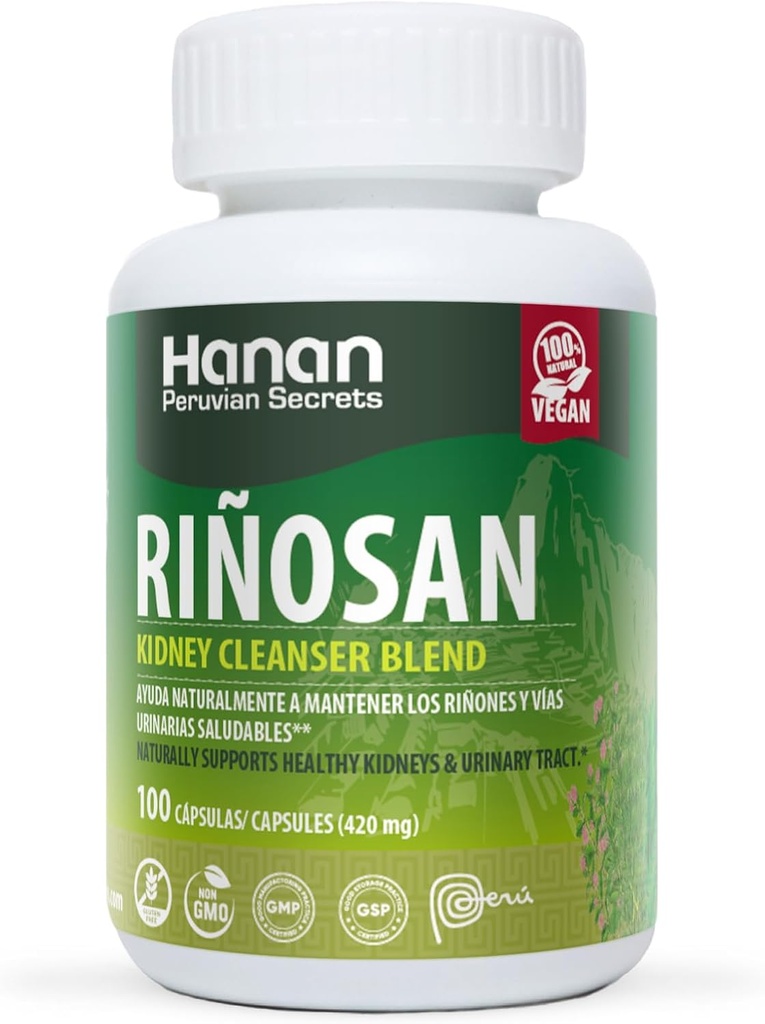 Hanan Rinosan 肾脏清洁剂 混合剂 100 Capsules 支持健康肾脏和尿道切克功能