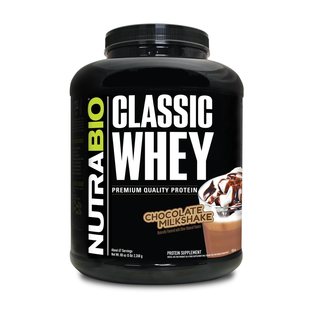 NutraBio Classic Whey蛋白粉 - Full-Spectrum 氨基酸简介 - 无填料,人工颜色,防腐剂 - 低甘油指数 - 巧克力奶昔,5英镑