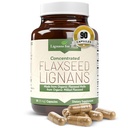 Lignans For Life Flaxseed Lignans for Dogs & People - Organic Flaxseed Supplement for Hormone Support, 15mg 90 Capsules, Flax Seed for Dogs & Women, High-Fiber