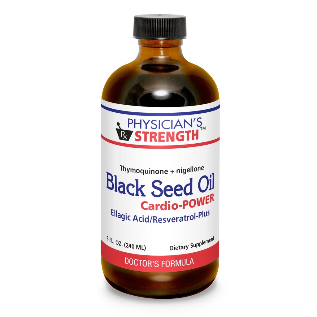 物理家的强力黑种子心电动力 - 8 fl oz - Ellagic Acid/Resveratrol-Plus - 支持更好的健康 - 非GMO - 48 服务