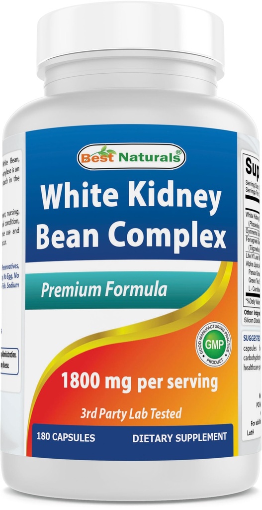 (原始内容存档于2019-03-05) (英语). Best Naturals White Kidney Bean Complex 1800 mg Perference - 180 capsules. 非 GMO 和 Gluten 免费