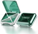 DUBSTAR Daily Pill organizer,4 比较性便携式旅行小药箱,Pill box for Purse Pocket to Hold Vitamins,Cod Liver Oil, Suppless and Medication (Green) (绿色)