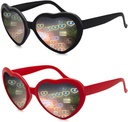 2 Pack Heart shaped Diffraction Glass for Women, Heart Effect Sunclass 完美地为情人节附属节目,狂欢派对,婚礼派对,音乐晚会,烟火表演.