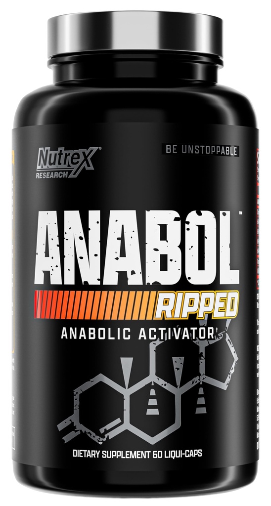 Nutrex Research Anabol Riped Anabolic Muscle Builder for Men, 2-in-1 肌肉构建器和 Shredding 补充剂, (60 个伯爵)