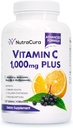 维生素C 1000mg的豁免,配有老莓、奎尔西丁、生物氟化物、玫瑰皮、Rutin -- -- 4个月供应、120片 -- -- 免疫系统支助