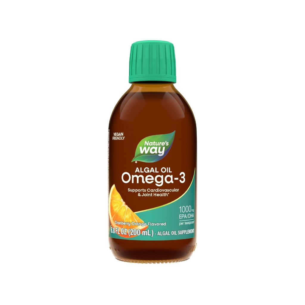 自然之道 核酸工厂 Omega-3 外力**、眼、心和脑健康*、 Cranberry-Orange Flawared Liquid, 6.8 oz