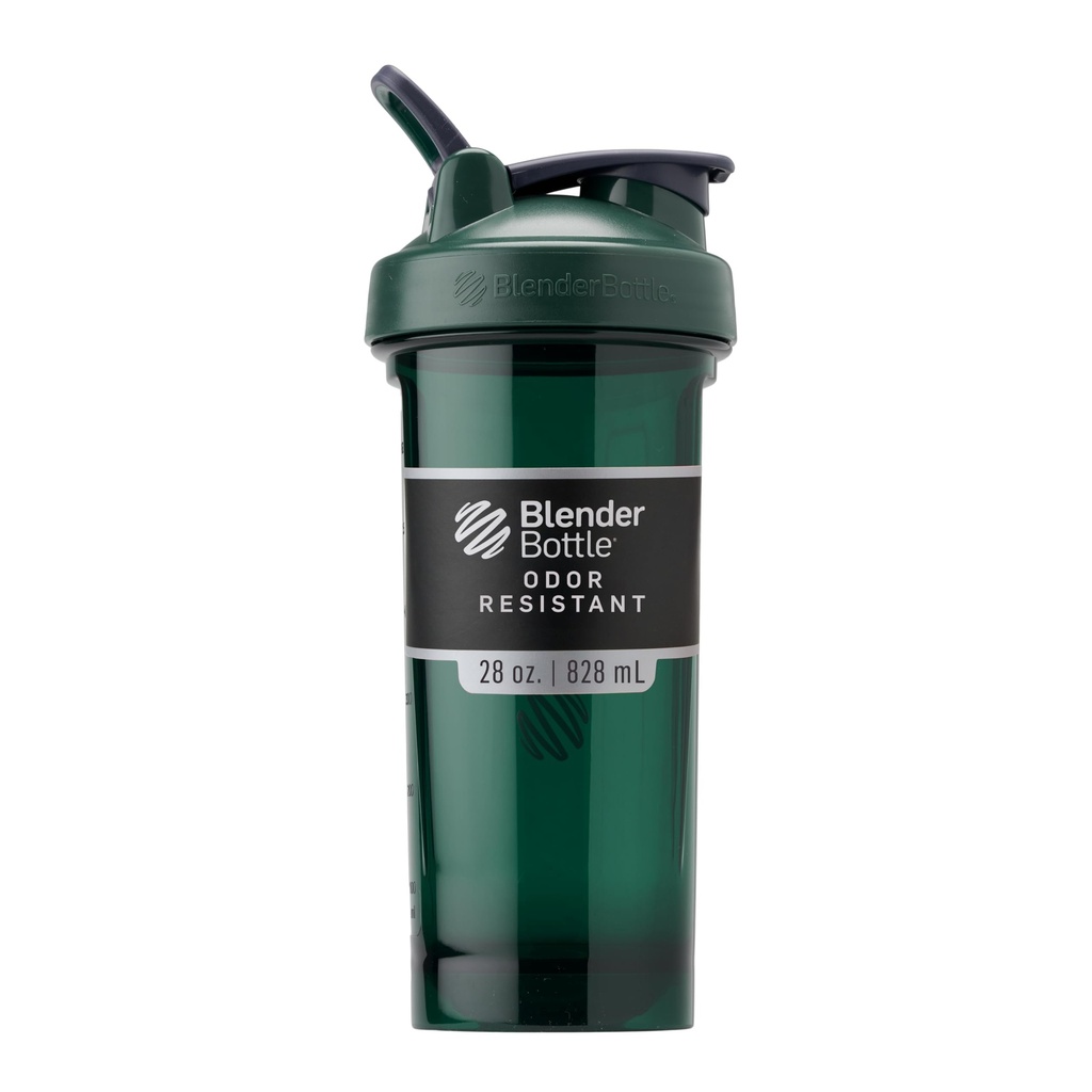 BlenderBottle Shaker Bottle Pro 系列 完美地用于蛋白质摇摆和前期工作,28-Ounce,全彩绿色