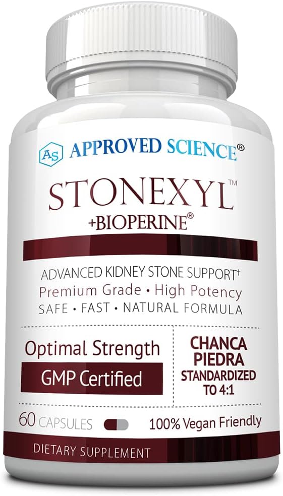 批准科学 Stonexyl - 肾石草药支持 - 60 Capsules - Chanca Piedra - 高吸收 - 1个月供应 - Vegan