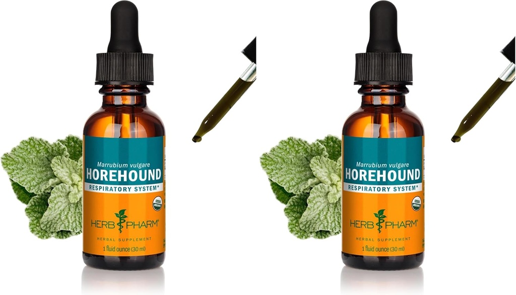用于呼吸系统支持的Herb Pharm Horehound液体提取器 - 1 Ounce(包2)