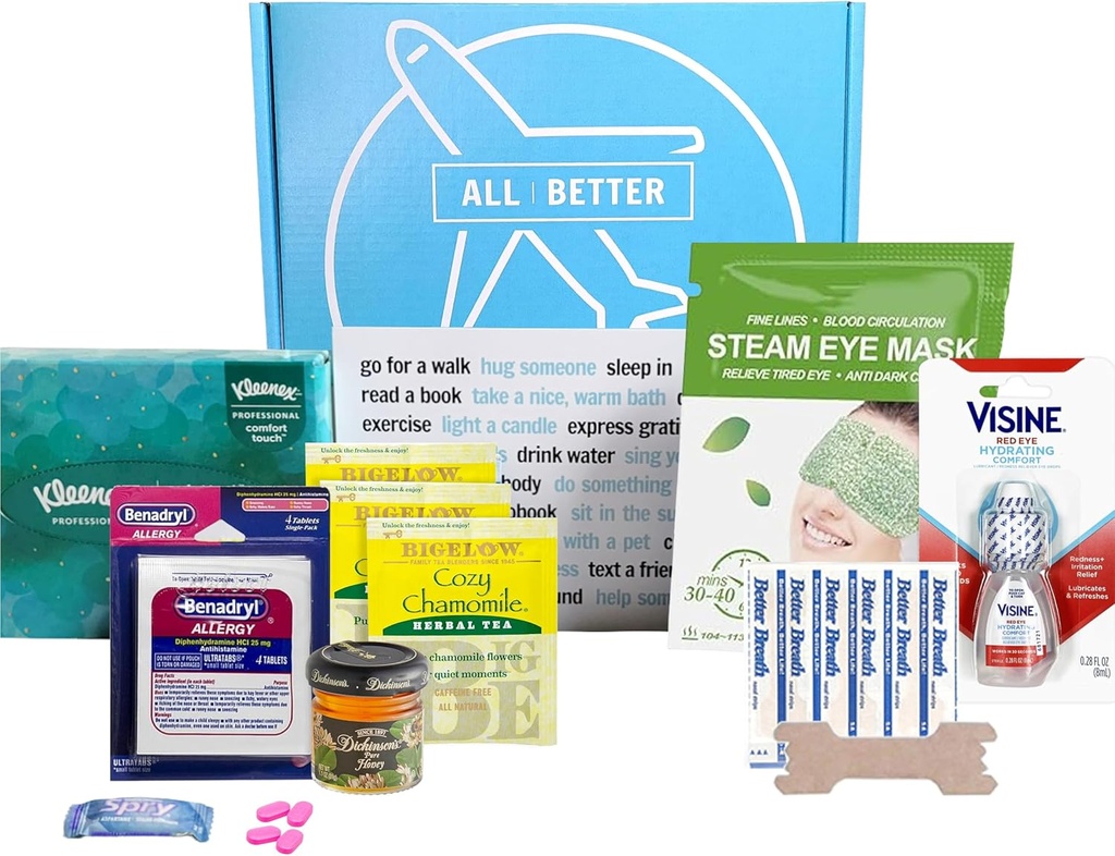 给有过敏症或Hayfever的病友的 " 更好的过敏护理包 " , " Get Well Soon Gift Basket " ,第07号方框(中文本)