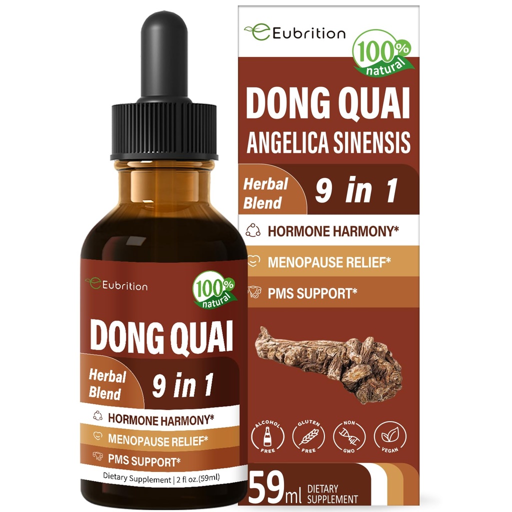 Angelica Sinensis根提取支持更年期, PMS Relief, Hot Flashes, Herbal Blend Drops with Red Clover Fenugreek. 2oz