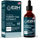 土耳其 Tail 蘑菇提取 - 比土耳其更快吸收 Tail 蘑菇盖或粉末 - 全自然免疫系统与消化支持 - 真正的蘑菇 土耳其 Tail - 2 Fl Oz by E2H