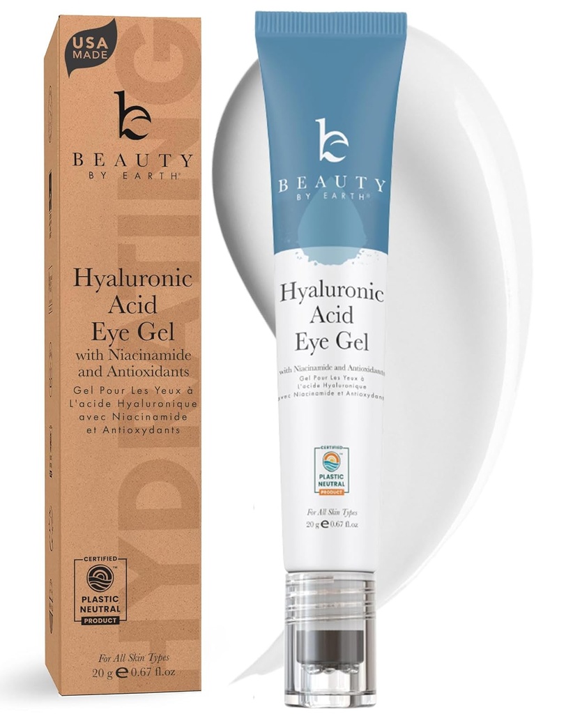 由Earth by Eye Cream 组成的美人 - 冷却抗衰老 Hyaluronic Acid Eye Gel for Dark Circles, Puffiness & Wrinks (暗黑圆, 美人)