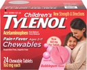 儿童Tylenol Chewables,《疼痛和发热救济的乙酰氨基苯》,泡泡胶,24厘米