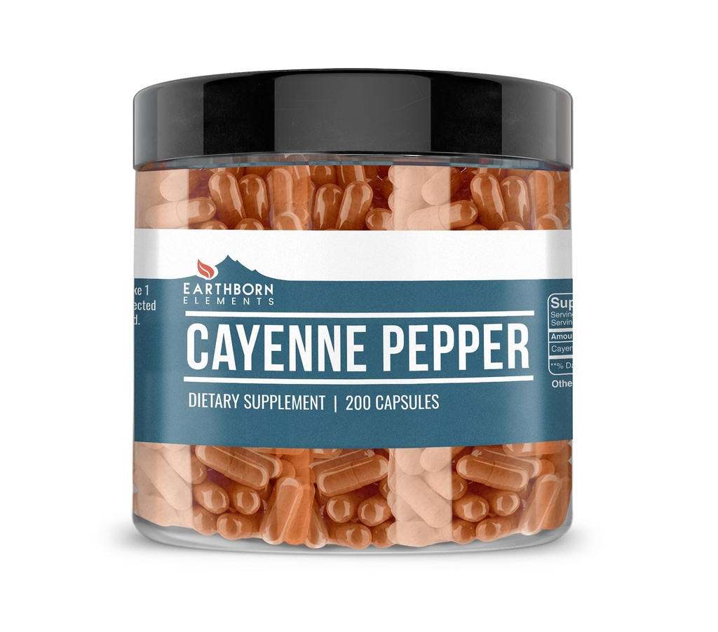 土生元素 Cayenne Pepper 200 Capsules, 纯和未稀释, 无添加剂