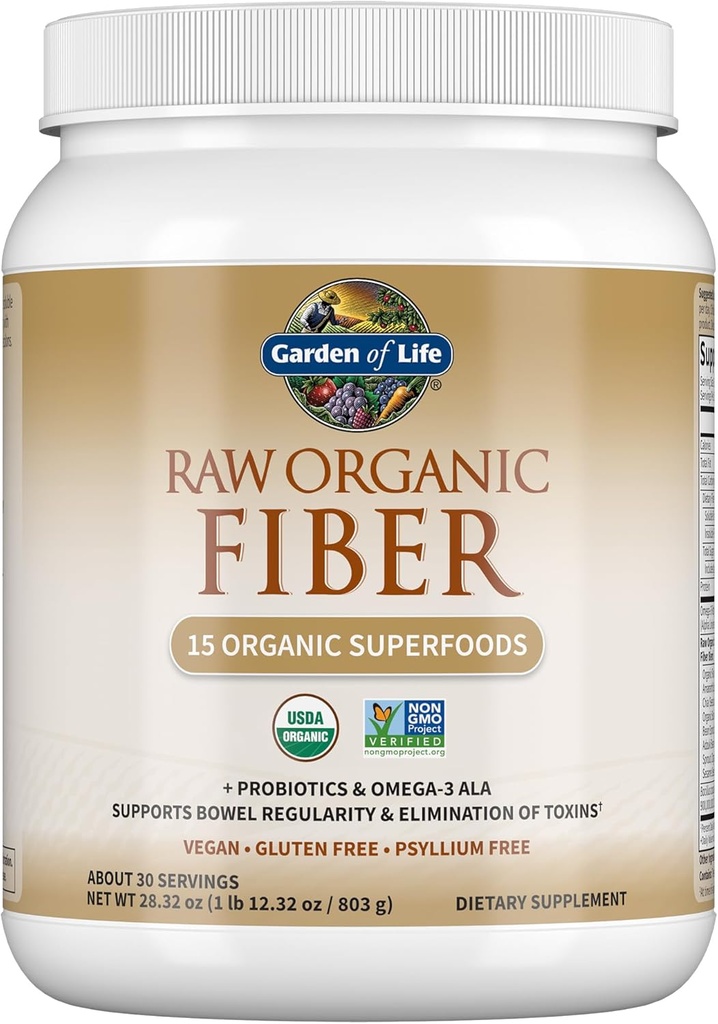 生活花园 生猪有机肉粉 30种服务品 15种有机超级食品 Probiotics,Omega-3 ALA,4g 溶性纤维,5g 不溶于常态,Psyllium Husk Free