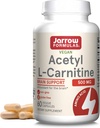 Jarrow Formulas Acetyl L-Carnitine Capsules - 500 mg - 60 Count - For Brain Health & Fatty Acid Metabolism - Vegetable Capsules - Non-GMO - Gluten Free