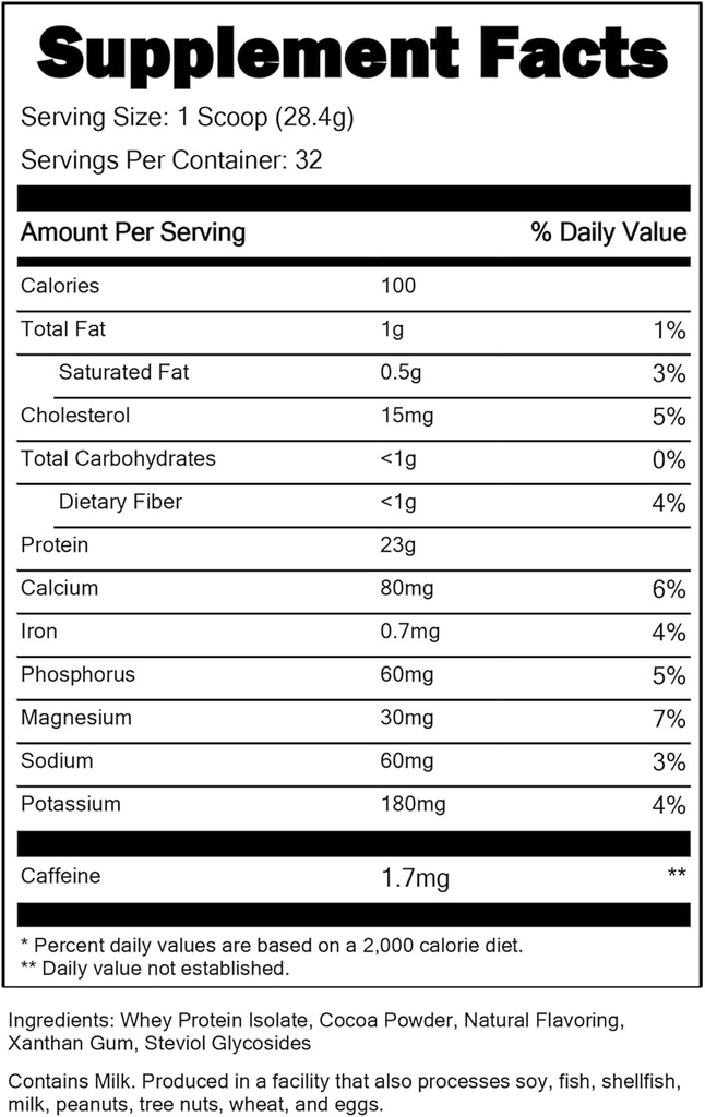 门牌大师 CFM Whey Isolate蛋白粉, 2 LB, 23g 低碳, 低脂肪, 冷处理, 快速吸附, 肌肉生长和复苏支持(Chocolate Brownie)