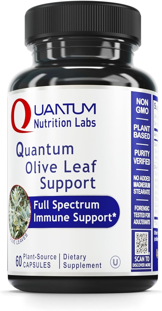 QNL Quantum Olive Leaf Support - Organic Olive Extract Capsules - Heart Health Supplement for Men & Women - Daily Immune Support for Adults - 60 Plant-Source Capsules
