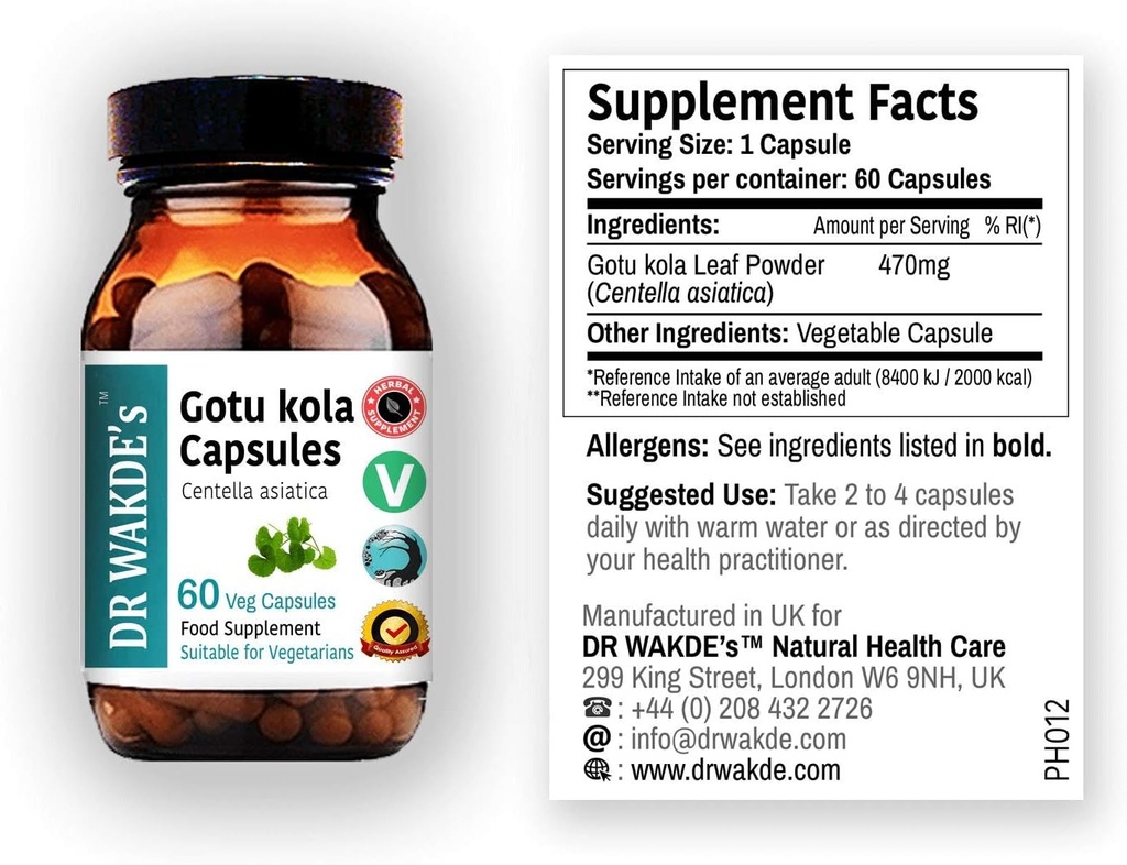 DR WAKDE的Gotu kola Capsules (曼杜克帕尼, Centella asciatia, 60 Veg Caps, 植物补充剂, Ayurvedic Herb, All Natural, Vegan) 互联网档案馆的存檔,存档日期2013-12-11.