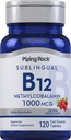 配音:Rock Vitamin B12 1000 mcg 副语言 120块平板电脑 配音:Methycobalamin 贝里 Flavor 配音:Berry Flavor 配音:Non-GMO 配音:Gluten Free Supplement
